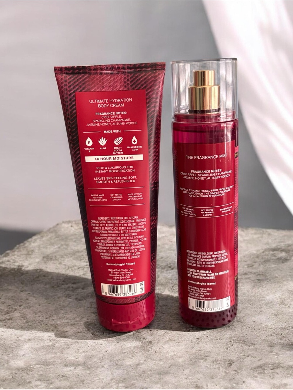 Bath & Body Works Champagne Apple & Honey Mist & Body Cream Autumn Woods Set NEW - Picture 2 of 3